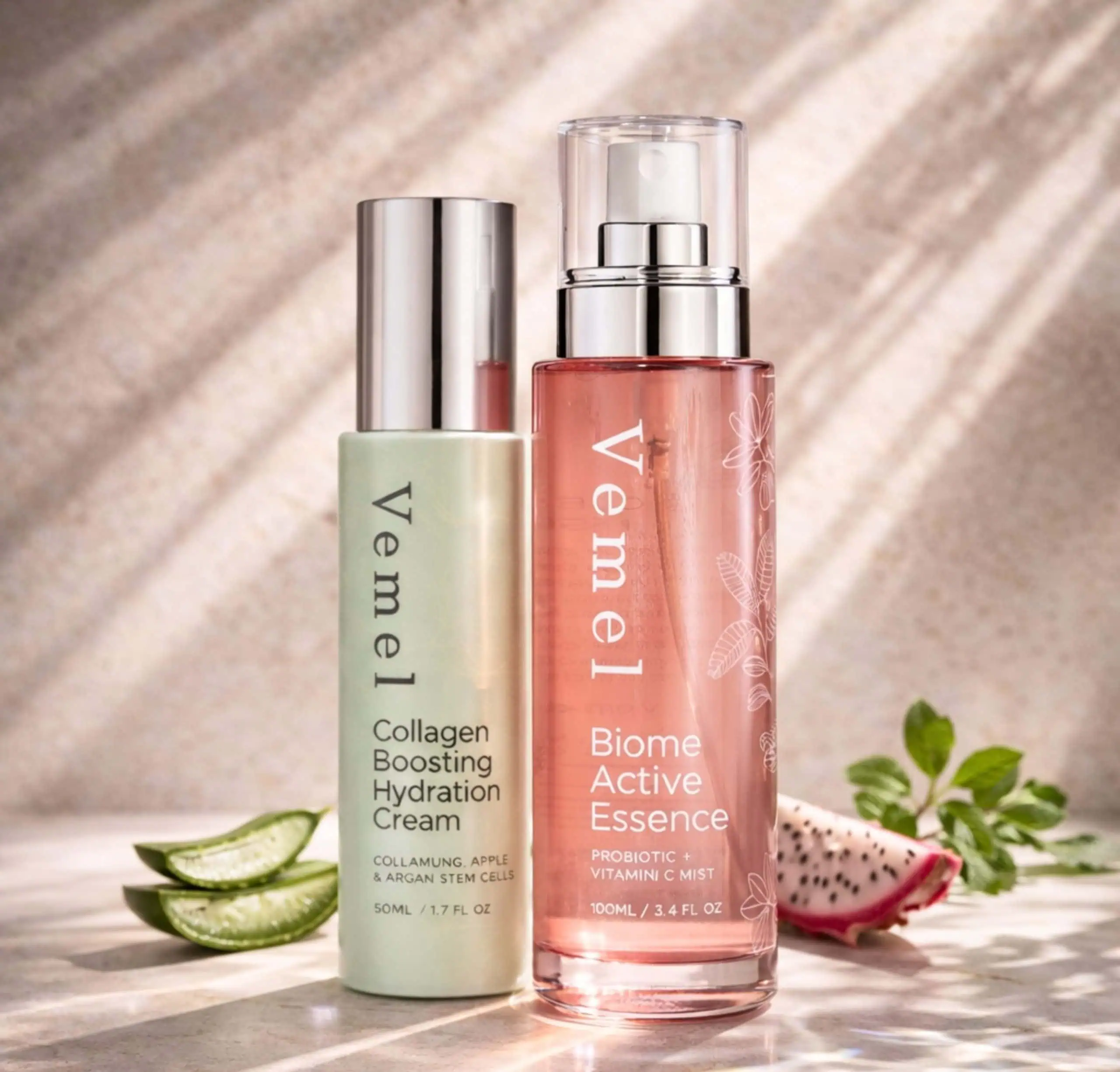 Biome Active Essence and Collagen Boosting Hydration Cream for rosacea prone skin