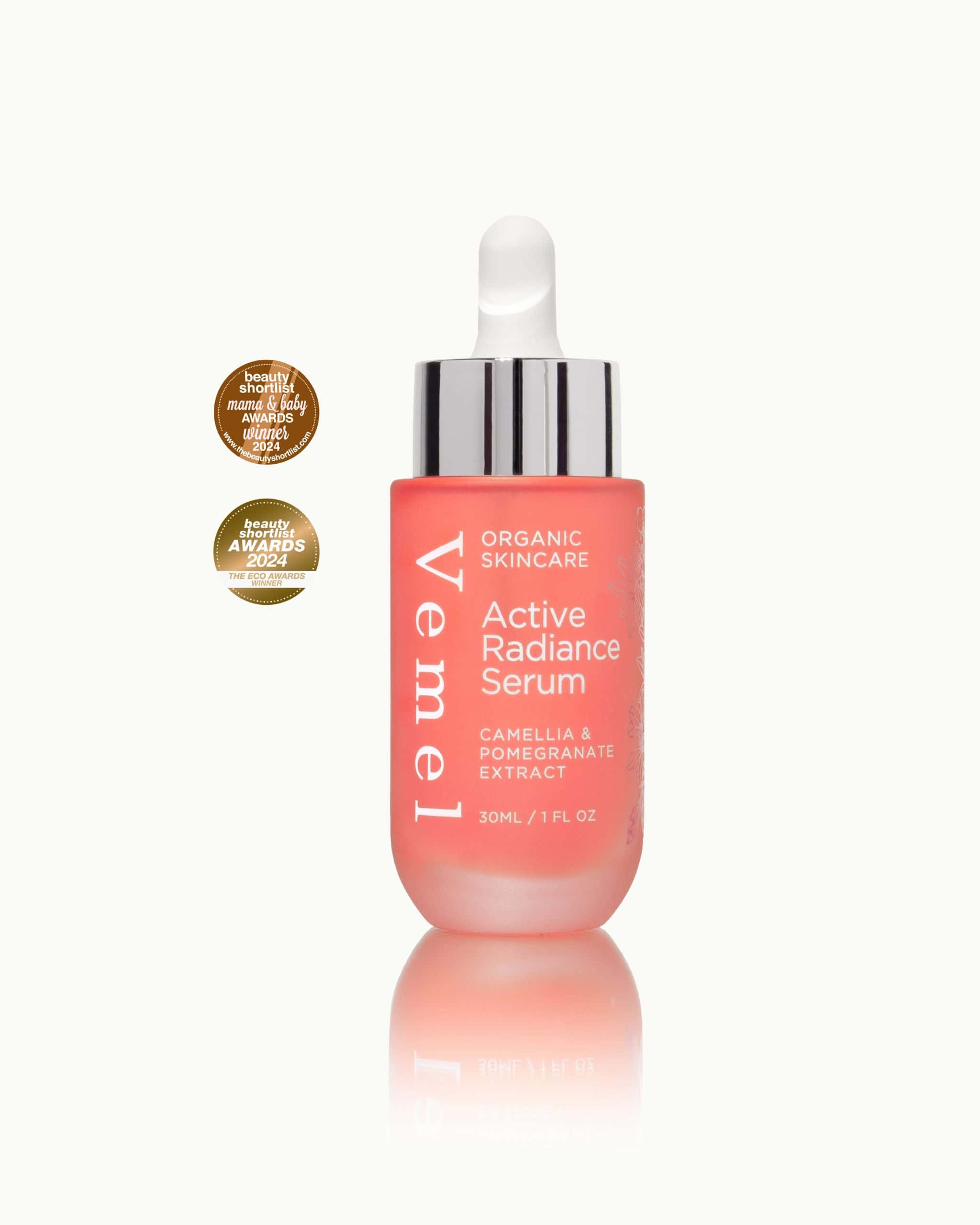 Waterless organic radiance serum for sensitive skin and menopausal skin