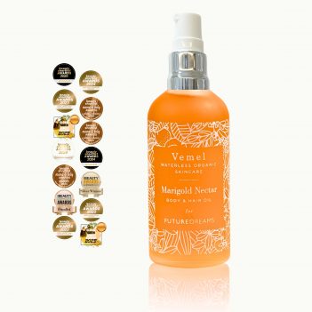 Organic body oil for sensitive skin and barrier support