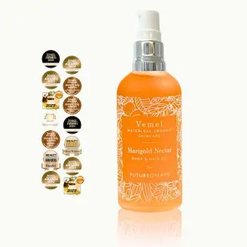 Organic body oil for sensitive skin and barrier support