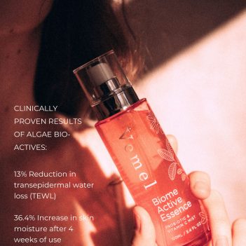 Applying Vemel Biome Active Essence – probiotic hydrating mist for restoring the skin microbiome