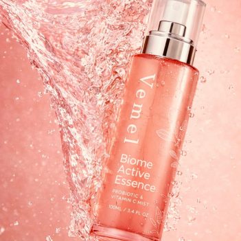 Vemel Biome Active Essence waterless organic probiotic face mist for skin microbiome hydration
