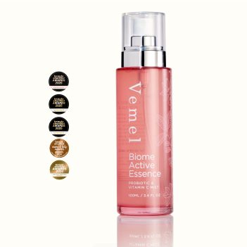 Vemel Biome Active Essence organic probiotic face mist supporting the skin microbiome